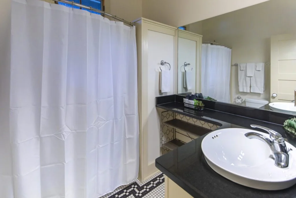 Flat 3's bathroom included amentities such as shampoo and conditioner, make up cloths ,lotion, and soap.